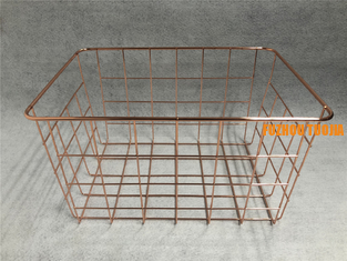 China popular newest rose gold wire mesh metal storage basket supplier
