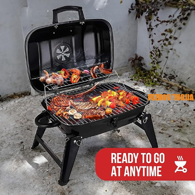 Portable charcoal grill,suitable for small outdoor barbecues
