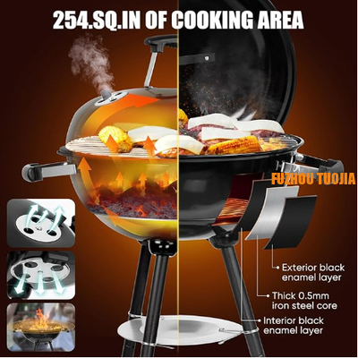 Portable Black BBQ Grill for Camping