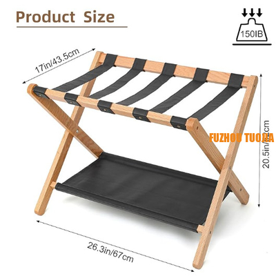 Solid wood luggage rack