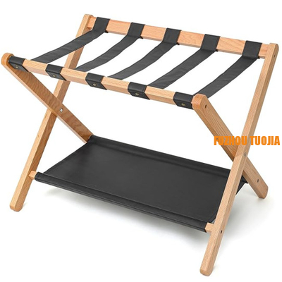 Solid wood luggage rack
