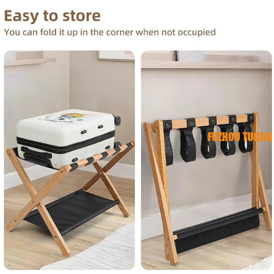 Solid wood luggage rack