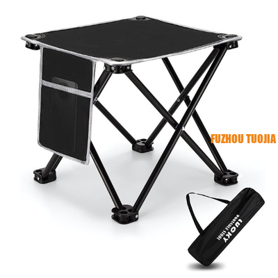 Portable camping bench with side pockets