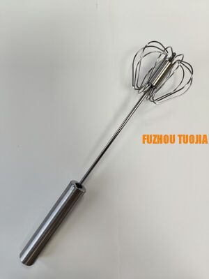 Colorful handle Handheld semi-automatic egg beater baking tool - stainless steel egg mixer for cream whipping - household use