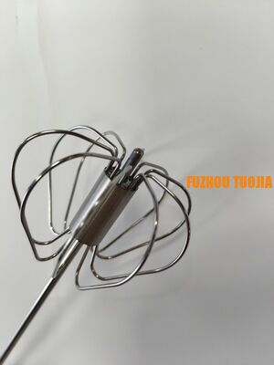 Colorful handle Handheld semi-automatic egg beater baking tool - stainless steel egg mixer for cream whipping - household use
