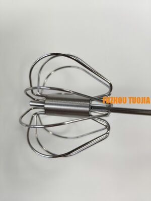 Colorful handle Handheld semi-automatic egg beater baking tool - stainless steel egg mixer for cream whipping - household use