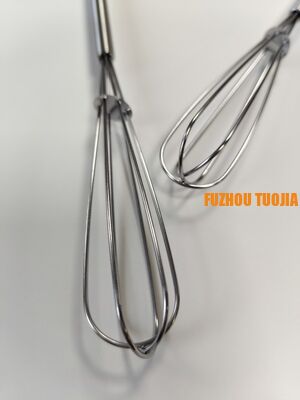 Stainless steel mini mixing whisk for baking. Stirring rod. Home use for whipping cream and beating egg whites. Manual egg whisk set of 4 pieces.