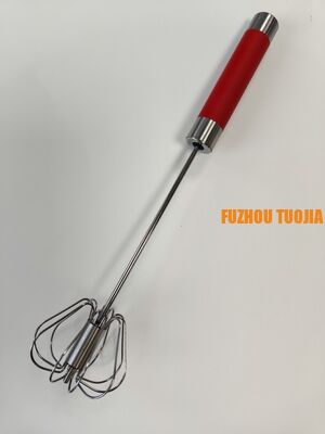 Colorful handle Handheld semi-automatic egg beater baking tool - stainless steel egg mixer for cream whipping - household use