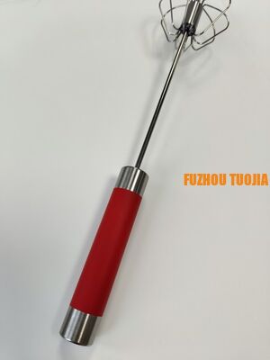 Colorful handle Handheld semi-automatic egg beater baking tool - stainless steel egg mixer for cream whipping - household use
