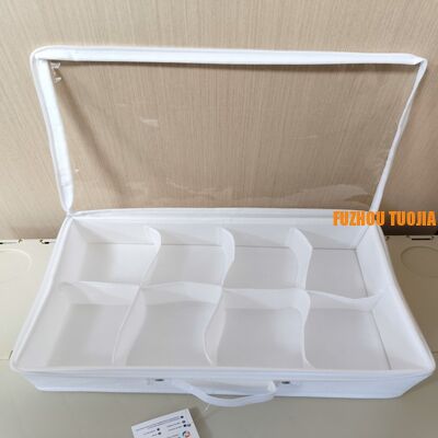 Foldable Grid Storage Box for Underwear & Socks - Large Capacity Portable Closet Organizer with Dustproof Cover