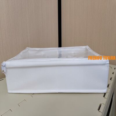 Foldable Grid Storage Box for Underwear & Socks - Large Capacity Portable Closet Organizer with Dustproof Cover