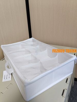 Foldable Grid Storage Box for Underwear & Socks - Large Capacity Portable Closet Organizer with Dustproof Cover