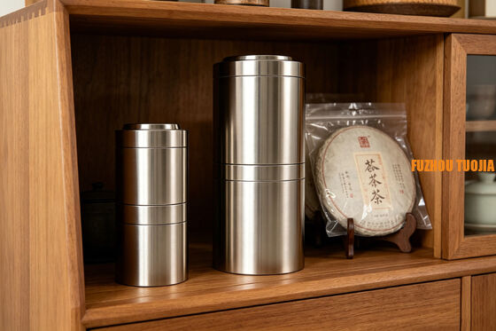 Stainless Steel Coffee Canister & Tea Storage Jar - Large Capacity Food Grade Kitchen Canisters with Airtight Seal, Portable Metal Food Storage Container for Home & Travel