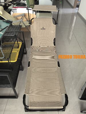 Custom Folding Beach Lounge Chair with Canopy - Outdoor Camping Recliner & Sun Lounger, Portable 3-Fold Tanning Bed