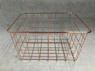 popular newest rose gold wire mesh metal storage basket