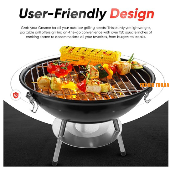 Portable Black BBQ Grill for Camping