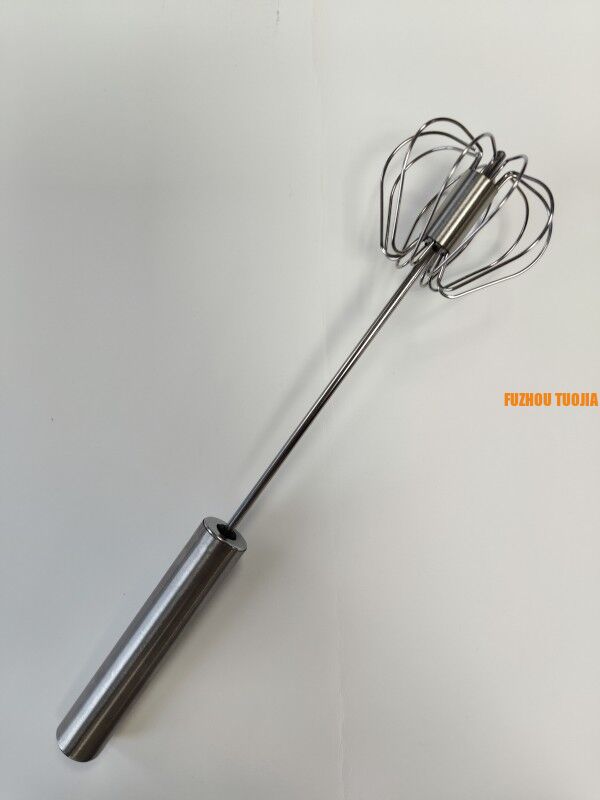 Colorful handle Handheld semi-automatic egg beater baking tool - stainless steel egg mixer for cream whipping - household use