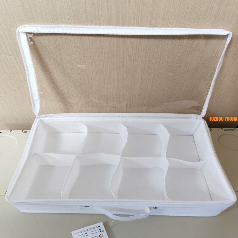 Foldable Grid Storage Box for Underwear & Socks - Large Capacity Portable Closet Organizer with Dustproof Cover