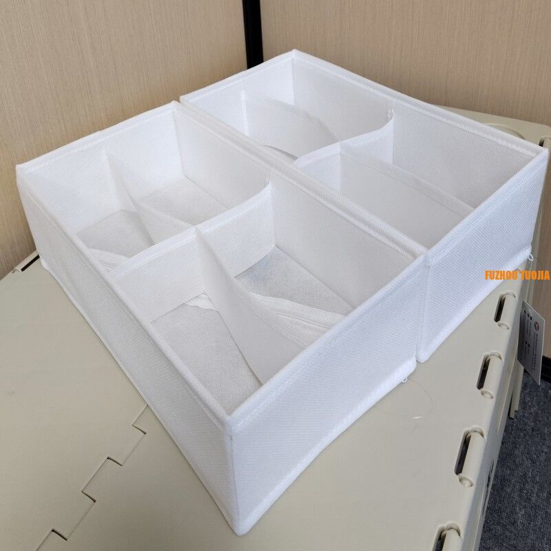 Foldable Grid Storage Box for Underwear & Socks - Large Capacity Portable Closet Organizer