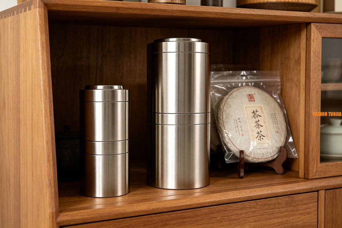 Stainless Steel Coffee Canister & Tea Storage Jar - Large Capacity Food Grade Kitchen Canisters with Airtight Seal, Portable Metal Food Storage Container for Home & Travel